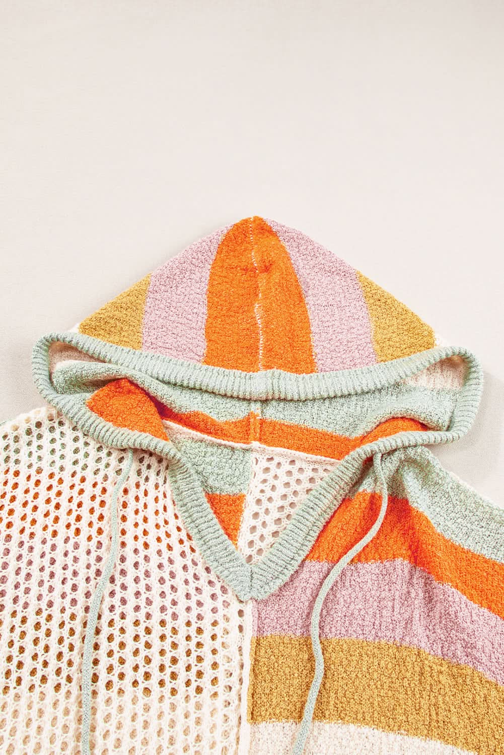 Beige colorblock oversized hoodie - Love Salve